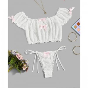 Wholesale Valentines Day Female Two Piece Bra Panty Set Erotica Sensual Underwear Lace Sexy Women Lenceria Sexy Lingerie