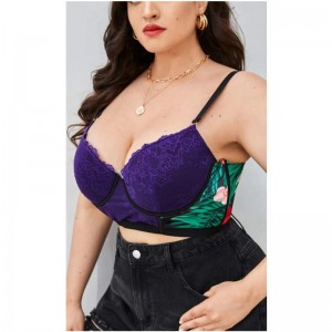 Plus Floral Lace Underwire Bra