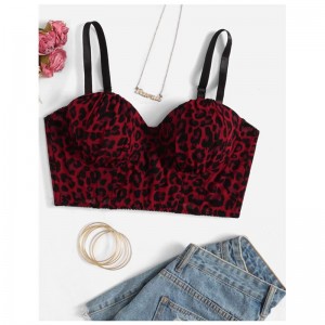 Plus Leopard Ruched Bust Underwire Bra