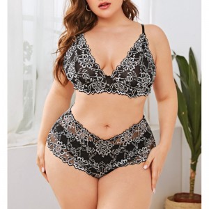 Two-tone mesh lace underwear set