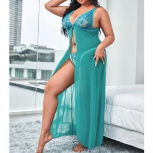 Flyaway Mesh Robe Sexy Nightwear Long Gown Nightgown Woman Night Dress